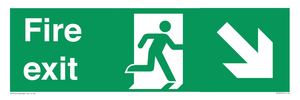 Fire Exit Down Right sign